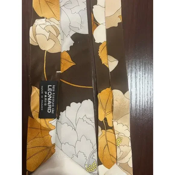 Vintage Leonard Paris Silk TieMen's Designer Floral Art Print